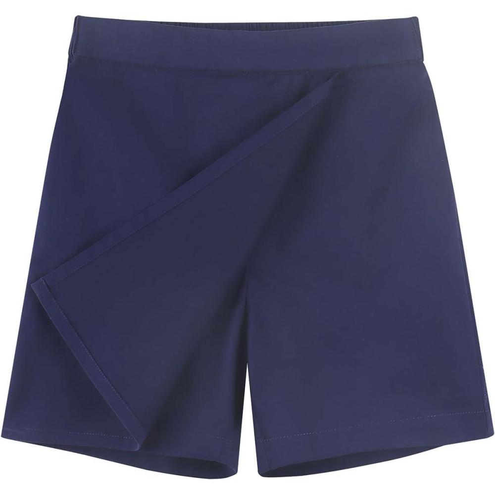 imageNoomelfish Girls Wrap Skort Cute School Uniform Skirt Shorts 512 YearsNavy Blue