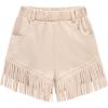 imageNoomelfish Kids Faux Suede Fringe Shorts Tassel Cowgirl Outfits with Pockets 512 YearsBeige