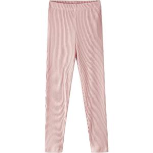 Noomelfish Girls Basic Ribbed Leggings Kids Cotton Kint Footless Full Length Tights Pants (2-14 Years)(Light Pink)