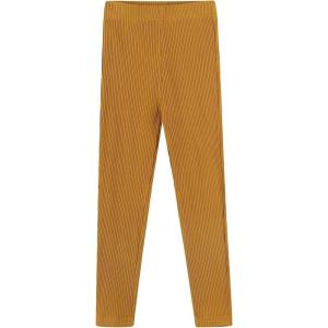 Noomelfish Girls Basic Ribbed Leggings Kids Cotton Kint Footless Full Length Tights Pants (2-14 Years)(Mustard Yellow)