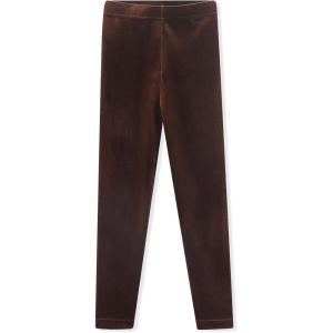 Noomelfish Girls Velvet Leggings Kids Soft Warm Stretch Yoga Pants(5-12 Years)(Brown)