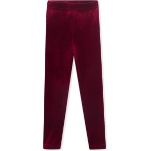Noomelfish Girls Velvet Leggings Kids Soft Warm Stretch Yoga Pants(5-12 Years)(Burgundy)