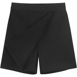 Noomelfish Girls Wrap Skort Cute School Uniform Skirt Shorts (5-12 Years)(Black)