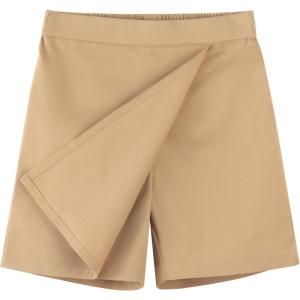 Noomelfish Girls Wrap Skort Cute School Uniform Skirt Shorts (5-12 Years)(Khaki)