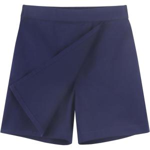 Noomelfish Girls Wrap Skort Cute School Uniform Skirt Shorts (5-12 Years)(Navy Blue)