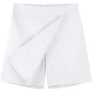 Noomelfish Girls Wrap Skort Cute School Uniform Skirt Shorts (5-12 Years)(White)