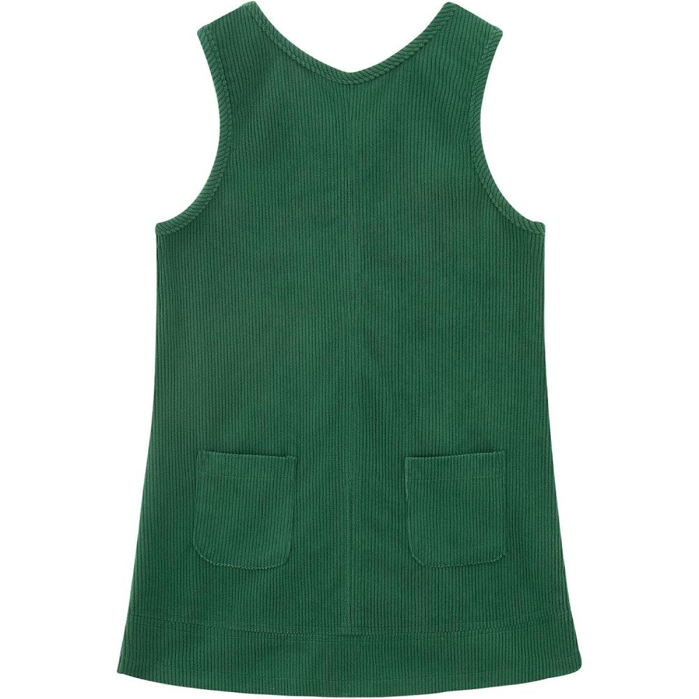 imageNoomelfish Girl Corduroy Jumper Dress Skirtall Overall Dresses Pinafore with Pockets512 YearsGreen