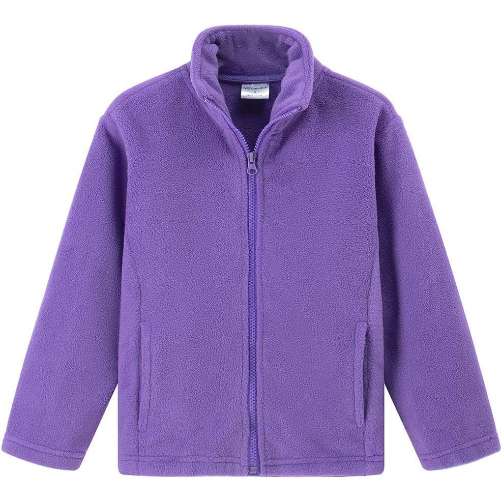 imageNoomelfish Girls Full Zip Soft Polar Fleece Jacket Outerwear Coat With Pockets 514 YearsGrape Purple
