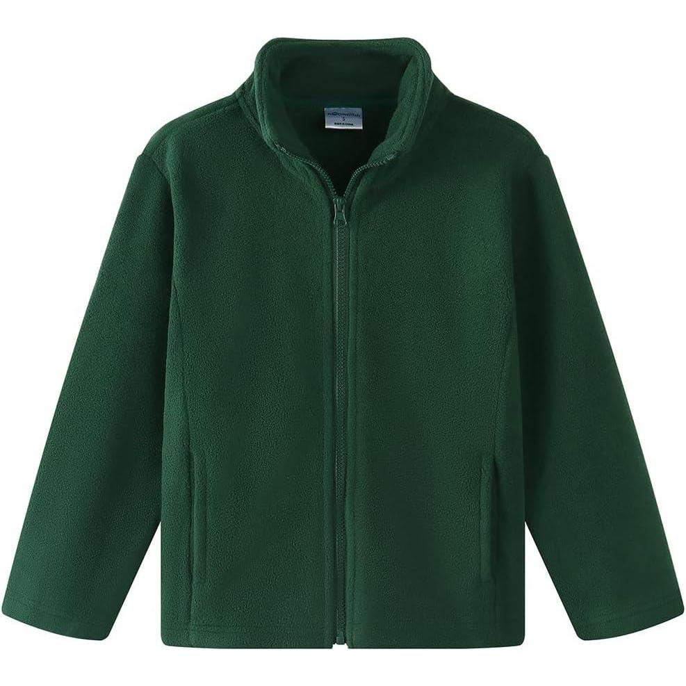 imageNoomelfish Girls Full Zip Soft Polar Fleece Jacket Outerwear Coat With Pockets 514 YearsGreen