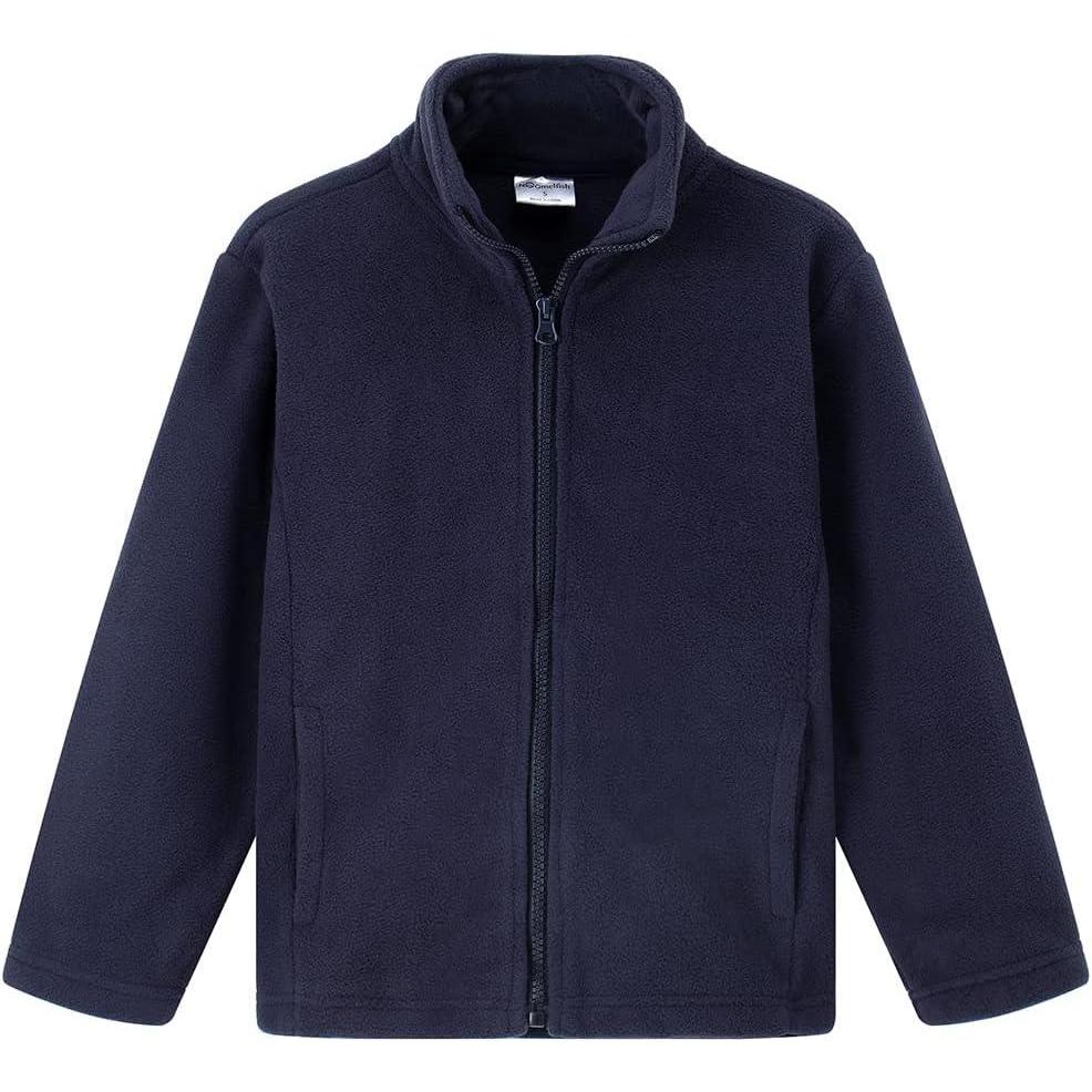 imageNoomelfish Girls Full Zip Soft Polar Fleece Jacket Outerwear Coat With Pockets 514 YearsNavy Blue