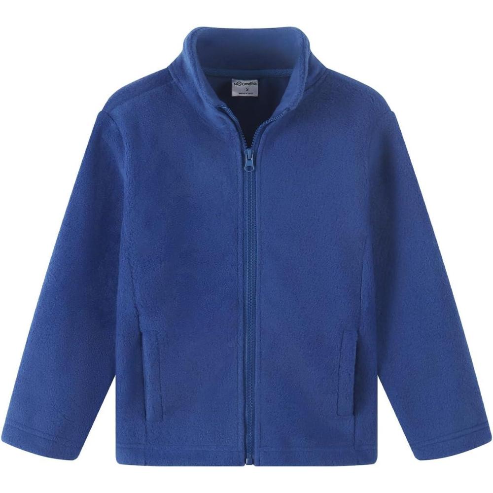 imageNoomelfish Girls Full Zip Soft Polar Fleece Jacket Outerwear Coat With Pockets 514 YearsRoyal Blue