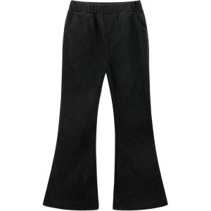 Noomelfish Girls Corduroy Flared Pant Fall Winter Bell Bottoms Trousers with Pockets (5-12 Years)(Black)