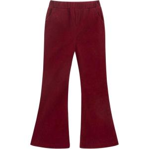 Noomelfish Girls Corduroy Flared Pant Fall Winter Bell Bottoms Trousers with Pockets (5-12 Years)(Burgundy)