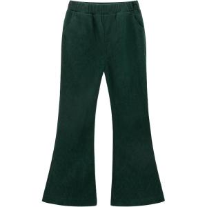 Noomelfish Girls Corduroy Flared Pant Fall Winter Bell Bottoms Trousers with Pockets (5-12 Years)(Dark Green)