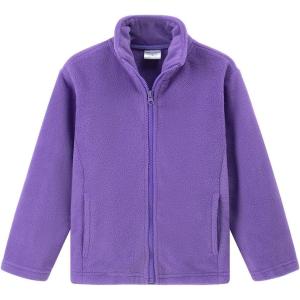 Noomelfish Girls Full Zip Soft Polar Fleece Jacket Outerwear Coat With Pockets (5-14 Years)(Grape Purple)