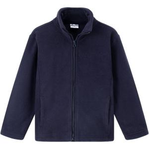 Noomelfish Girls Full Zip Soft Polar Fleece Jacket Outerwear Coat With Pockets (5-14 Years)(Navy Blue)