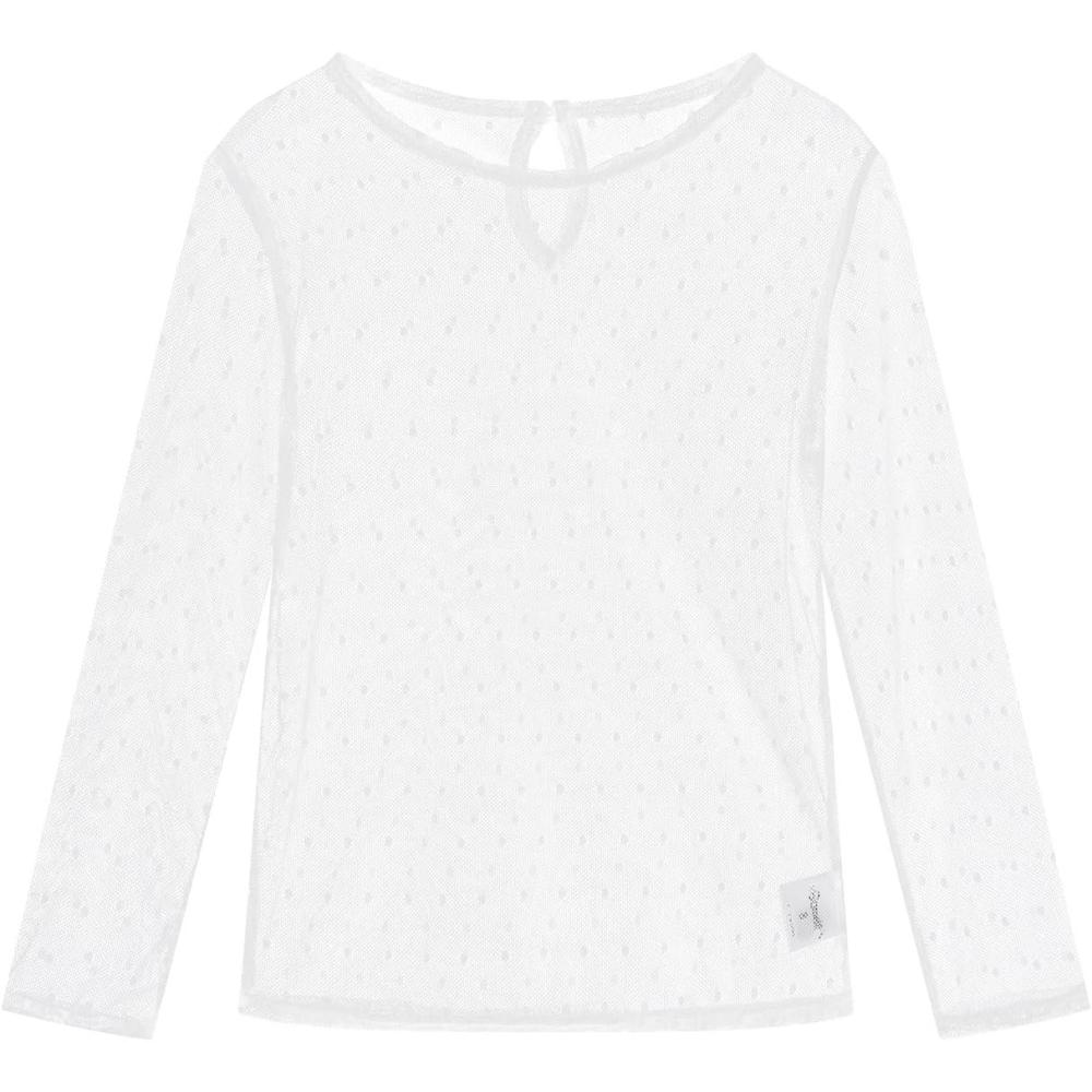 image:imageNoomelfish Girls Lace Layering Tops Sheer Mesh Tee Shirts Blouse 512 YearsDot White