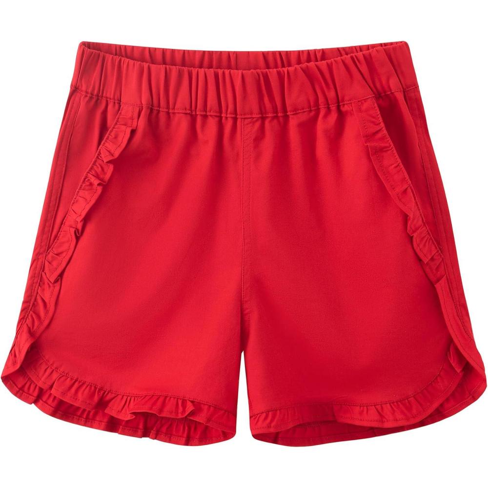 image:imageNoomelfish Girls Ruffle Stretch Cotton Twill Pull On Shorts with Pockets 512 YearsRed