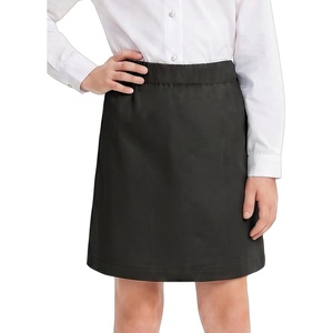 Noomelfish Girls School Uniform Skorts Pull-On Scooter Pencil Skirts with Undershorts (5-14 Years)(Black)