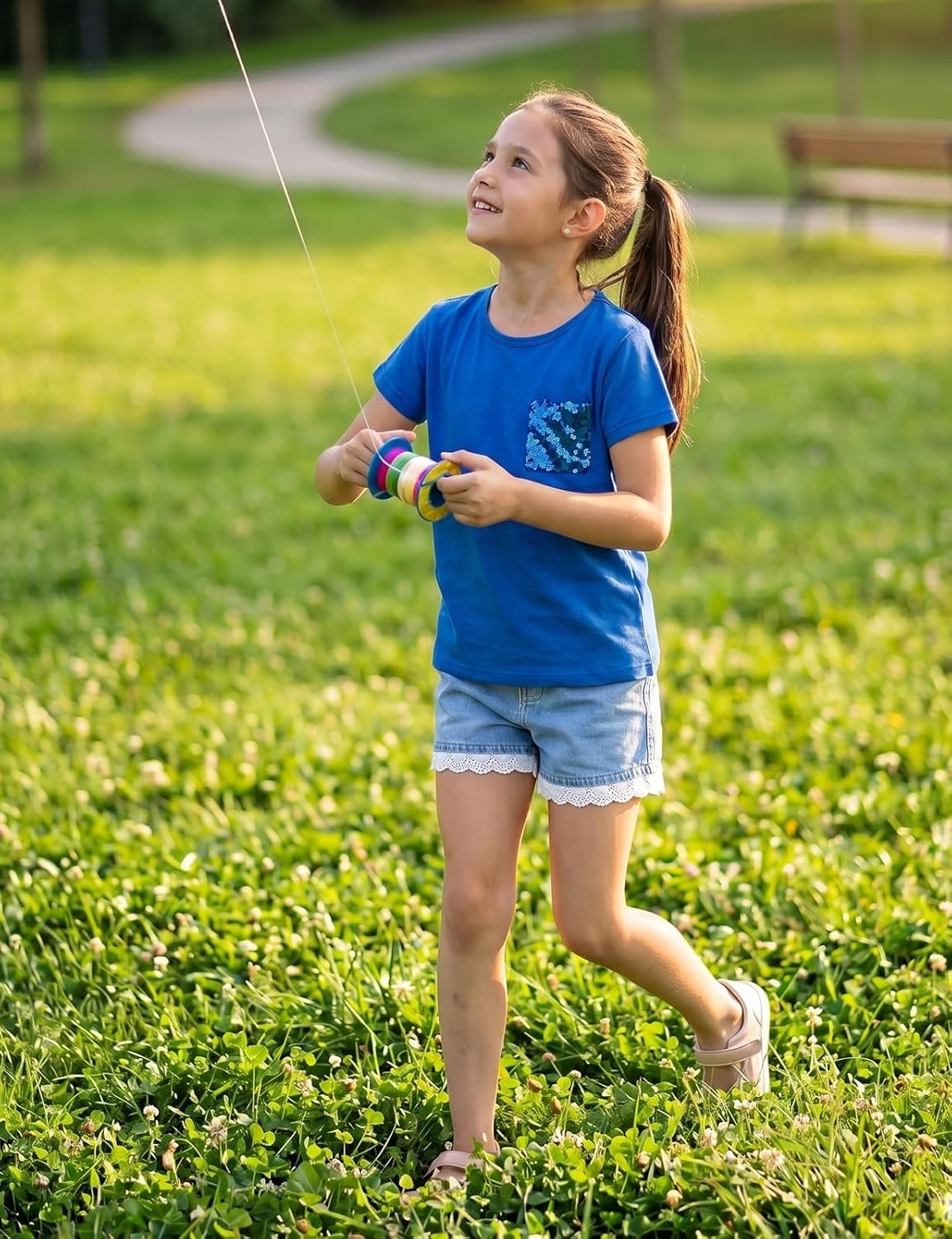 image:imageNoomelfish Girls Short Sleeve Sequin Pocket TShirts Casual Cotton Tee Tops Blouse 412 YearsRoyal Blue