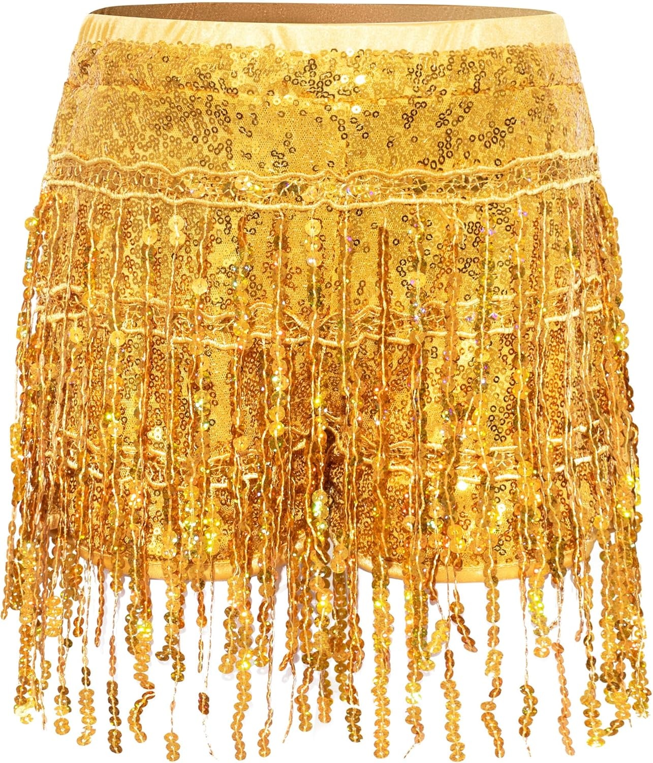 image:imageNoomelfish Girls Fringe Sparkly Sequin Shorts Elastic Waist Tassel Cute Party Dance Outfits 514 YearsGold